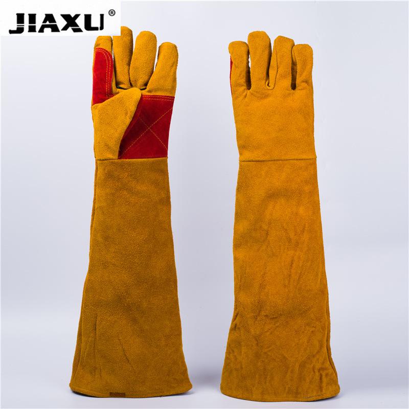 60CM Anti-pet Bite Cat Scratch Thickened Cowhide Gloves Dog Training Dog Cat Bite Extended Cowhide Gloves Manufacturers