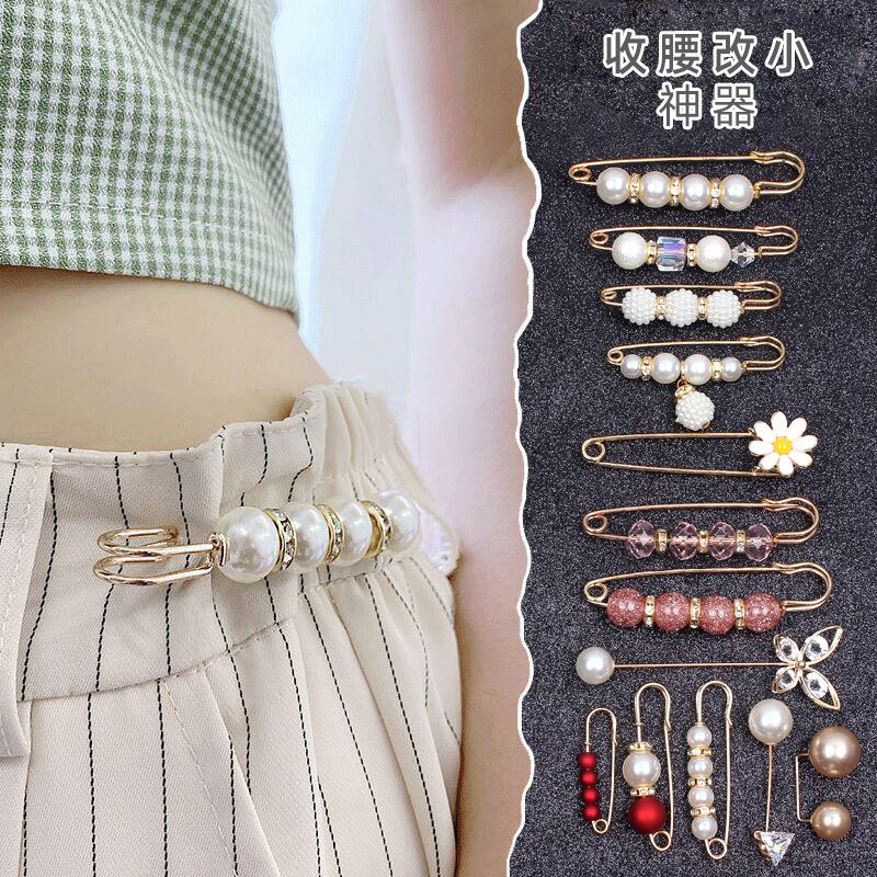 Anti-Exposure Brooch, Korean Style Waist-Tightening Pin, Waist-Cinching Tool, One-Line Brooch, Scarf Clip, Clothing Accessory