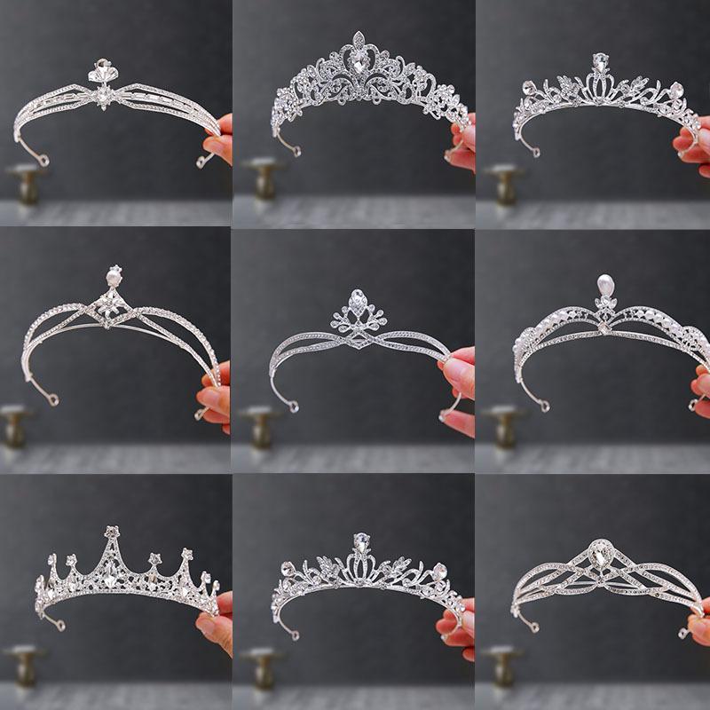 Bridal Crown Tiara Rhinestone Crown Wedding Dress Diamond Costume Eighteenth Birthday Coming-Of-Age Ceremony Birthday Princess Hair Accessory