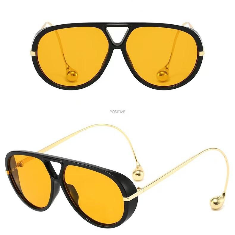 New European and American Style Metal Sunglasses for Men, Personalized Aviator Double-Beam Large Frame Sunglasses for Driving and Cycling