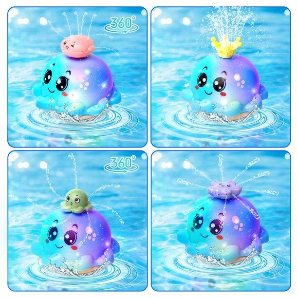 Tiktok-Style Electric Sensor Water Spray Ball Baby Bathroom Bath Water Play Toy Water Spray Whale Cross-Border Hot Sale