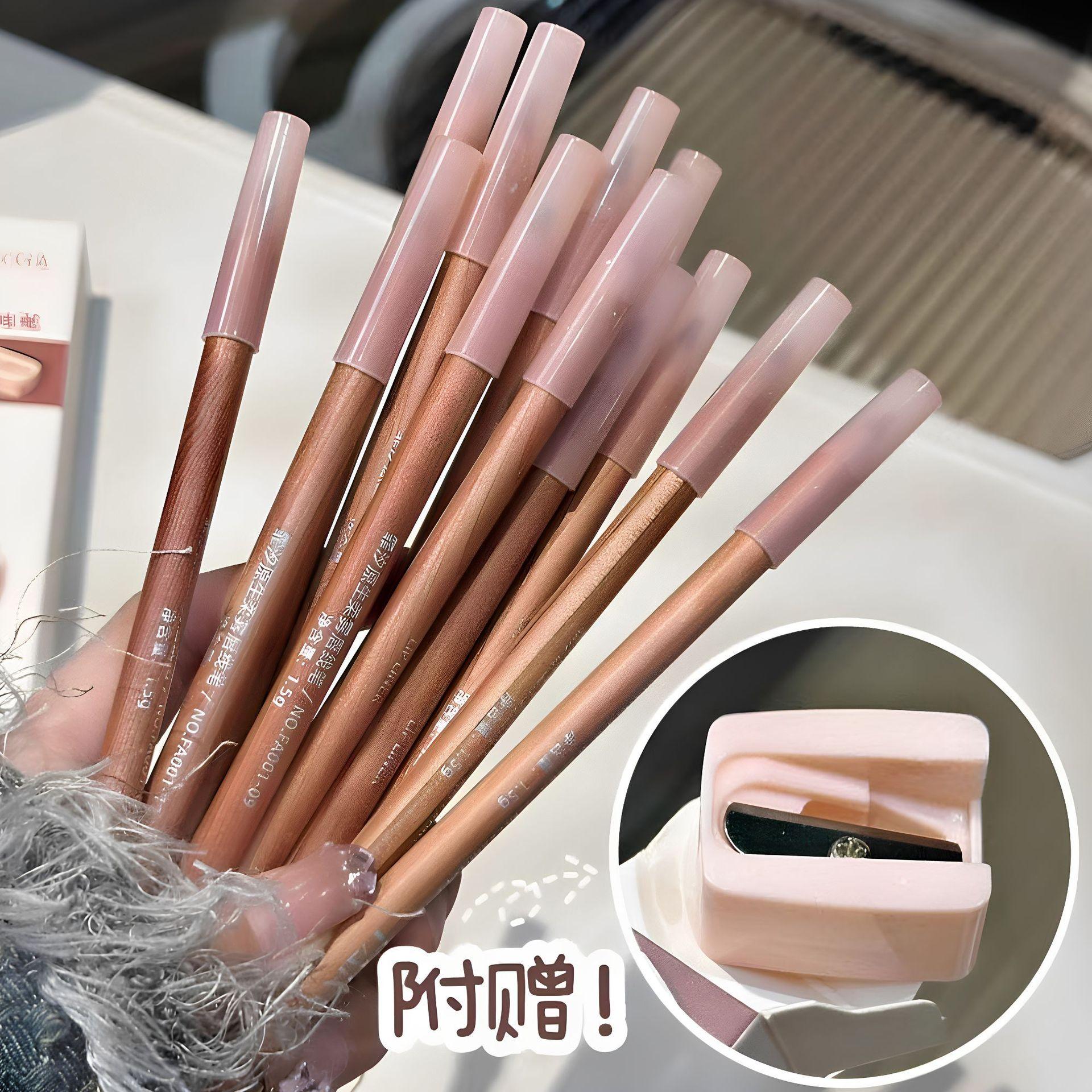 Lip Pencil, Lip Liner, Long-Lasting Non-Fading Lipstick, Natural Lip Contouring, Nude Color, Milk Tea Color, Lip Plumping, Matte Finish
