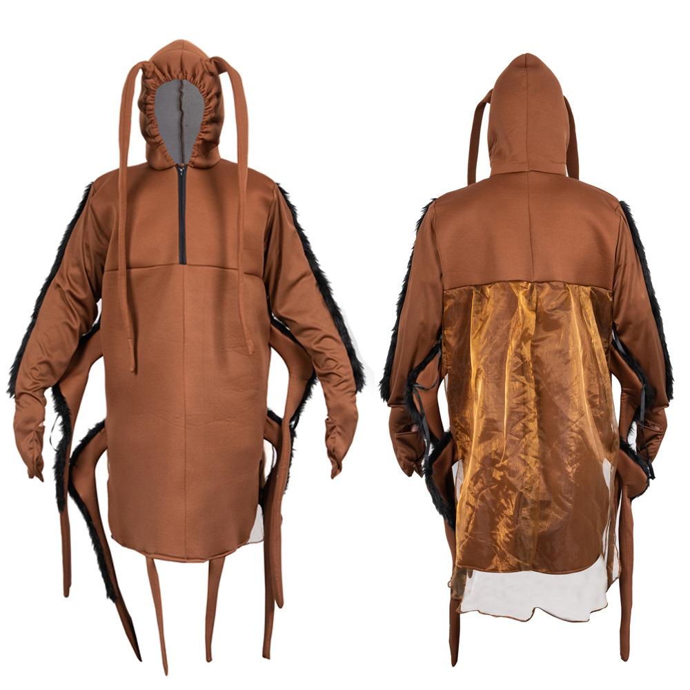 Halloween Cos Cockroach Costume Funny Performance Parent-Kids Costume Spoof Cosplay Adult and Children Cockroach Performance Costume