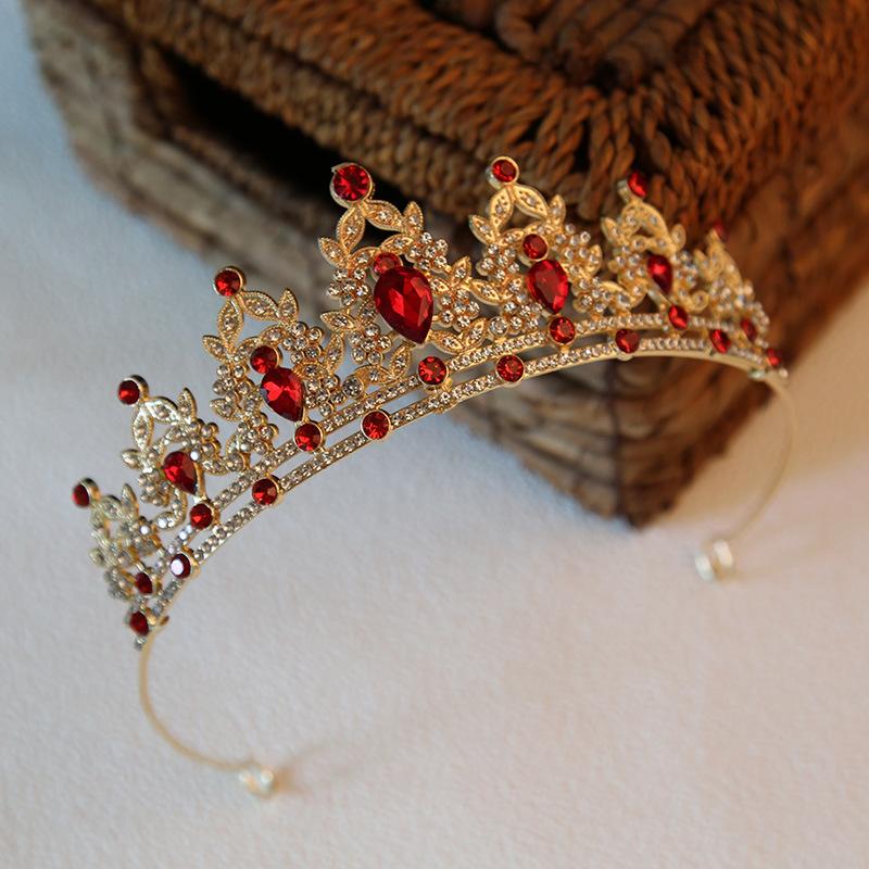 Korean-Style Bridal Crown Headband, Wedding Dress Accessories, White Crystal Crown Headpiece, Birthday Princess Alloy Crown Wholesale