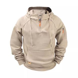 2024 New Cross-border Spring and Autumn Men's Sweater Hoodie Zipper Multi-pocket Pullover Sports Casual Sweater