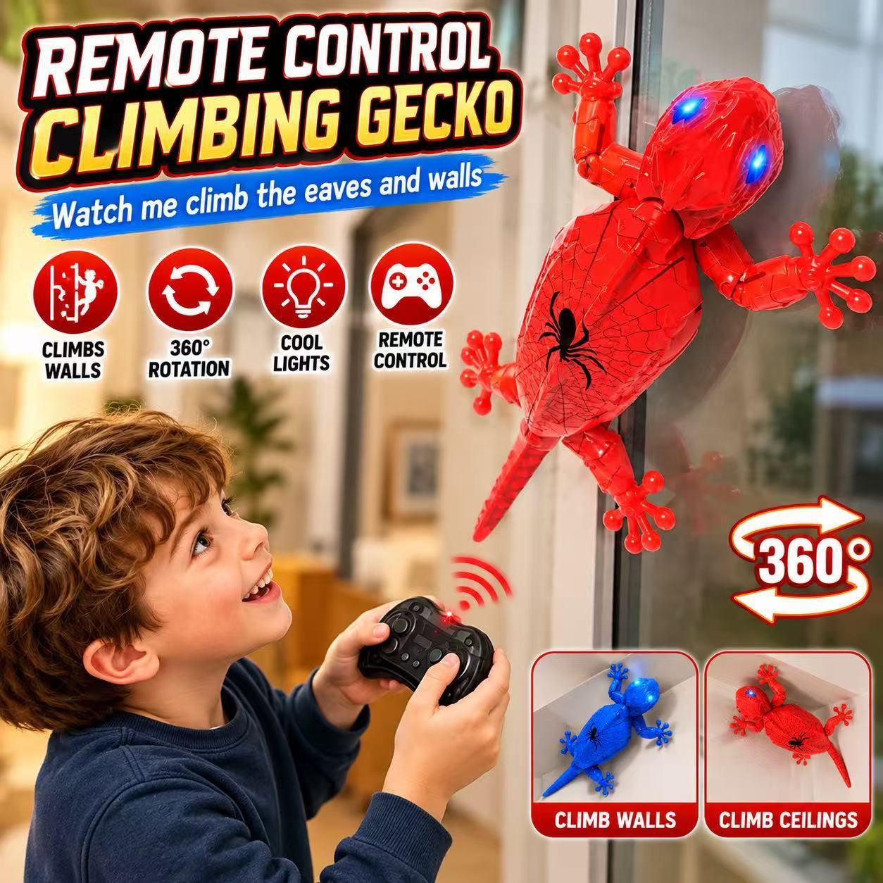 Cross-border electric wall-climbing gecko lizard chameleon remote control simulated mechanical crawling children's toy wholesale