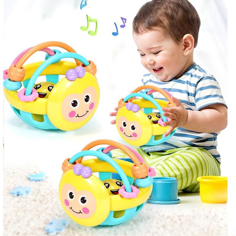 Baby's Hand-Scratch Ball Toy 0-1 Year 6 Months Baby Early Education Puzzle Bee Soft Teeth Gel Hand-Rattle Toy Mother and Child