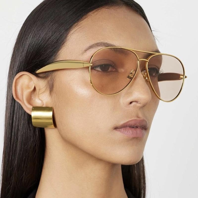 2026 New Model Aviator Sunglasses for Women, Large Frame, Metal Frame, High-End Retro Stylish Sunglasses for Men