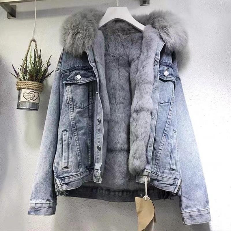 in stock Denim Short Coat Women's Short Spring and Autumn Korean-style New Long-sleeved Slim-fit Hooded Jacket All-match Student Top