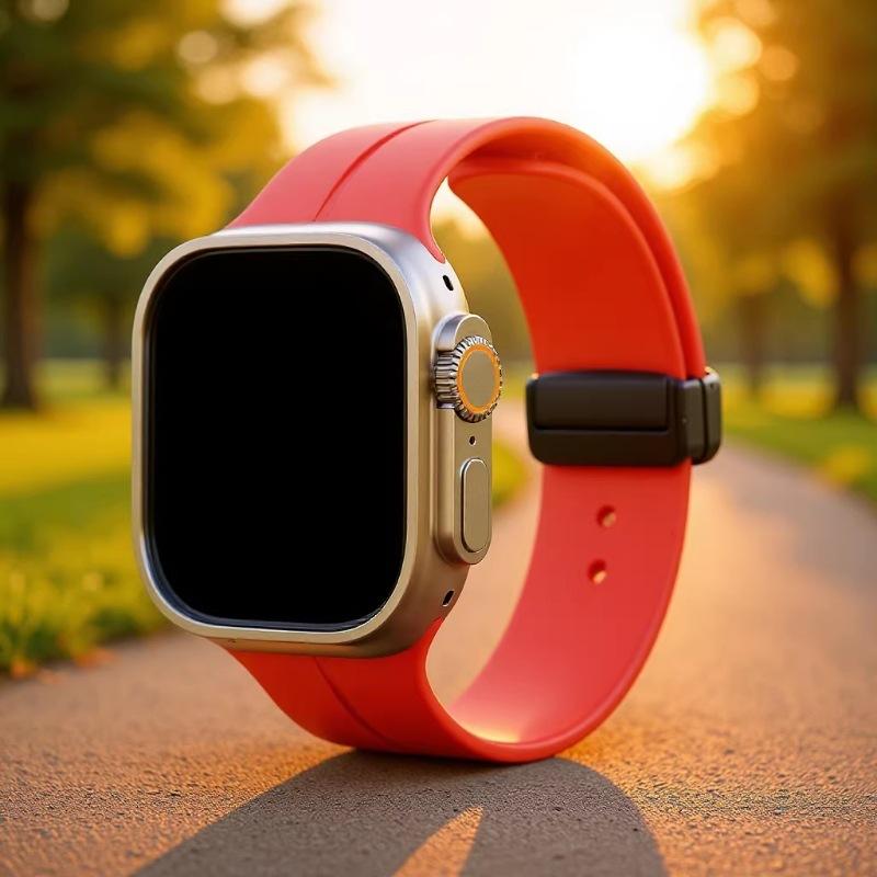 Applicable to applewatch ultra strap iwatch8 Apple S9 magnetic silicone 7 Sports 6 Creative 5/4/3
