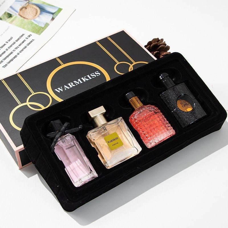 Popular Wholesale Women's Perfume Four-Piece Set, Long-Lasting Light Fragrance, Fresh Scent, Black Opium Fragrance, Foreign Trade Vietnam Cross-Border