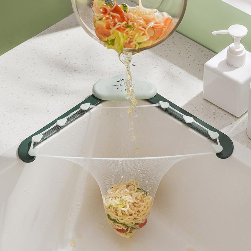 Cloud Filter Mesh Rack Kitchen Sink Triangle Hanging Mesh Leftover Drain Rack Disposable Dish Trash Filter Mesh