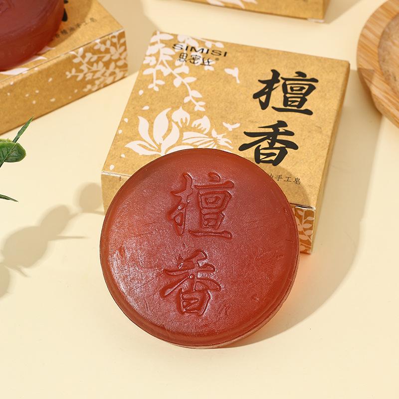 Smits Sandalwood Soap Sandalwood Essential Oil Soap Handmade Soap Cleansing Moisturizing Fragrant Body Wash Face Wash 80g Boxed