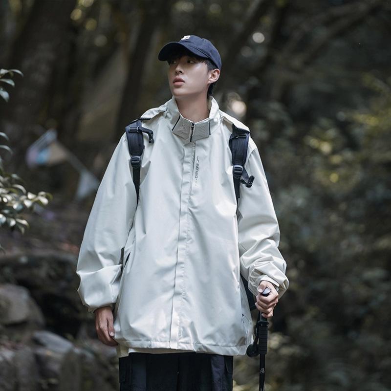 TikTok Rusk Men's Spring and Autumn Summer Outdoor Jacket Men's Three-in-One Hiking Mountaineering Jacket Pure Simple Windbreaker