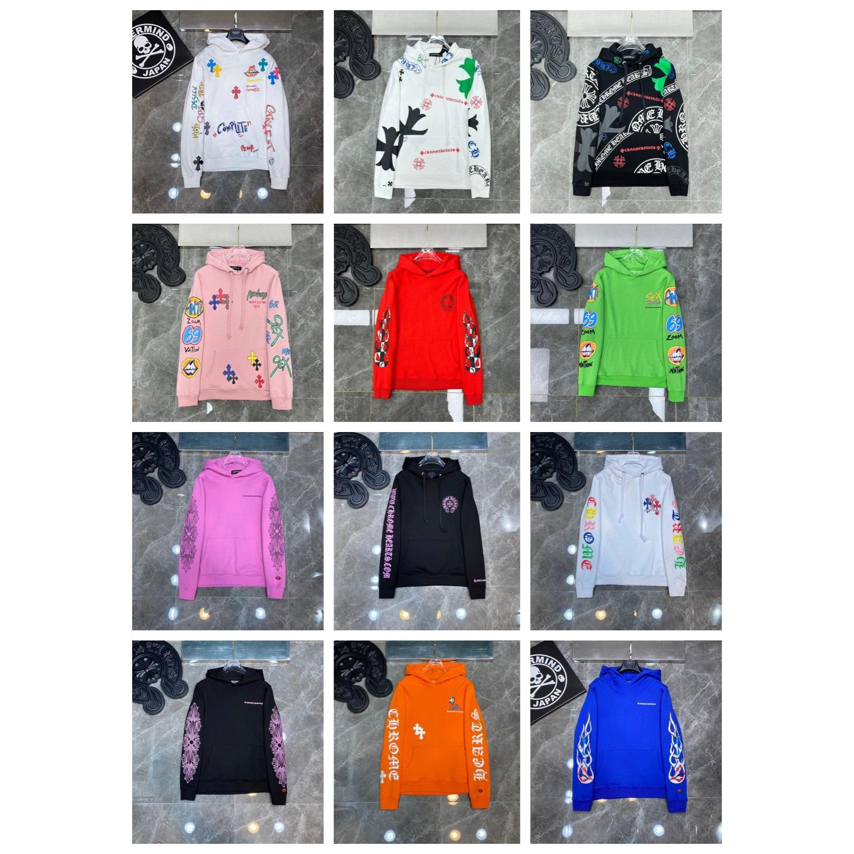 26Ss Cro Hearts Foreign Trade Cross-Border European Station Autumn and Winter New High-Version Embroidered Hooded Sweatshirt Collection for Men and Women