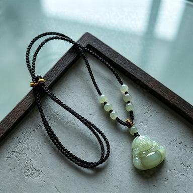 Pendant cord for Maitreya Buddha pendant, hand-woven chalcedony women's collarbone cord, DIY pendant necklace cord