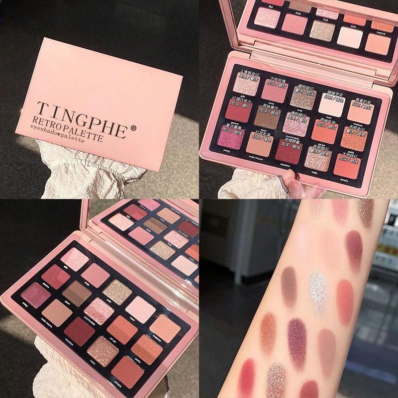 Ins Influencer Picks 15-Color Eyeshadow Palette European and American Cement Palette Retro Pearlescent Matte Earth-Tone Eyeshadow Dikalu