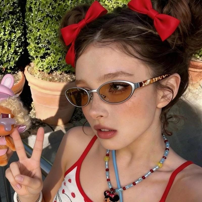 Gm Brown Sunglasses for Women, High-End, Anti-Uv, Retro, Stylish, Narrow-Frame Sunglasses for Hot Girls, 2026 New Style