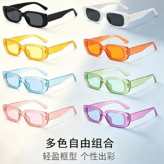 Small Square Colorful Sunglasses Cross-Border European and American Fashion Personality Trend Street Style Sunglasses Cross-Border Women's Sunglasses