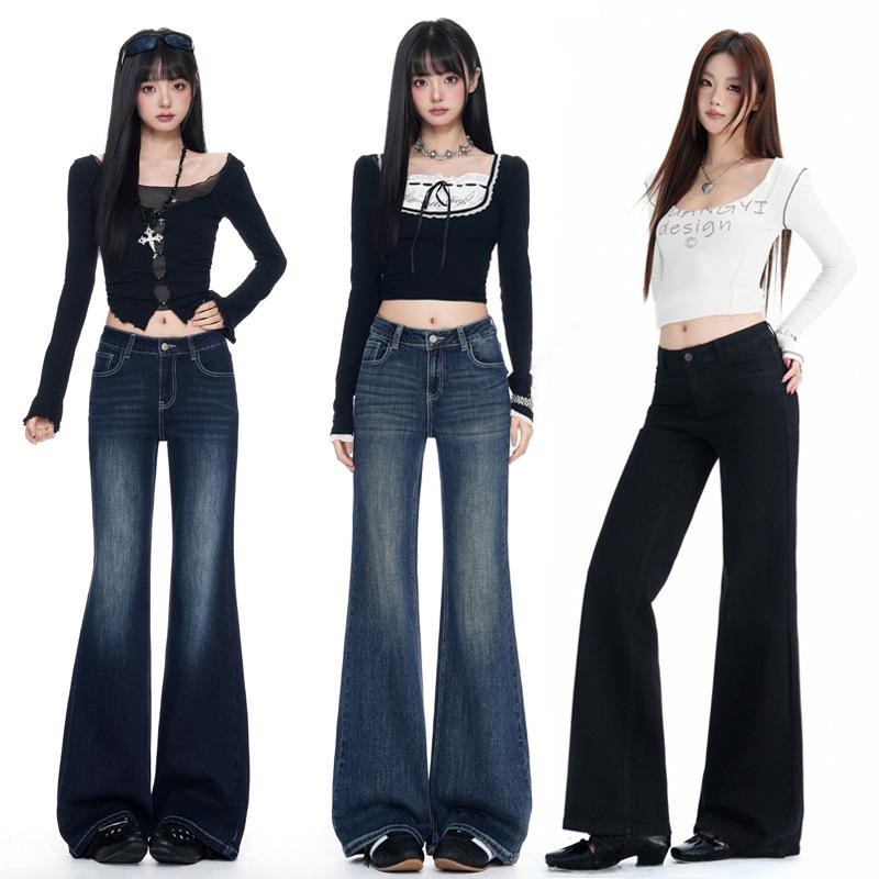 [Jin Yin] 5 Colors/Retro Loose Fit, Non-Tight Leg Design, Pocket Design, Slimming Flared Pants, New Autumn Women's Jeans
