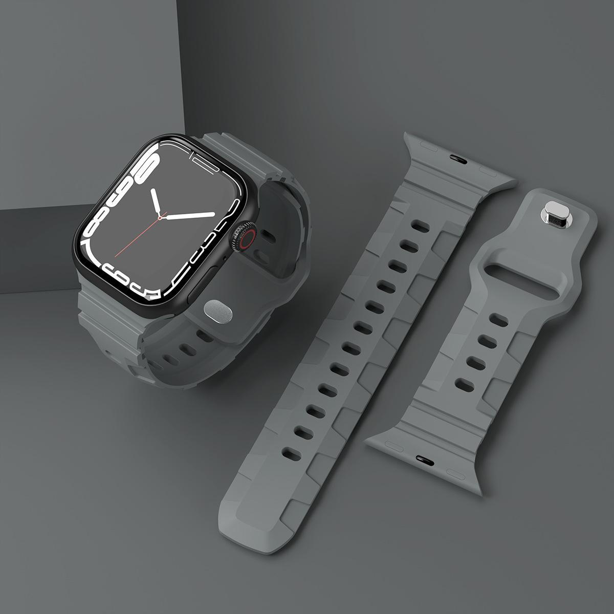 Suitable for Apple watch strap 1-8 generation Ultra sports breathable silicone strap