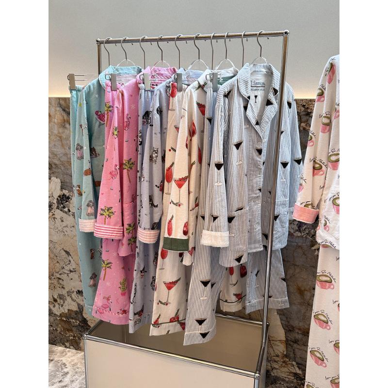 P.J.Sawage Autumn and Winter Double-Sided Brushed Warm Pajamas Set for Women Soft Cotton Confinement Clothes Home Clothes Pjs