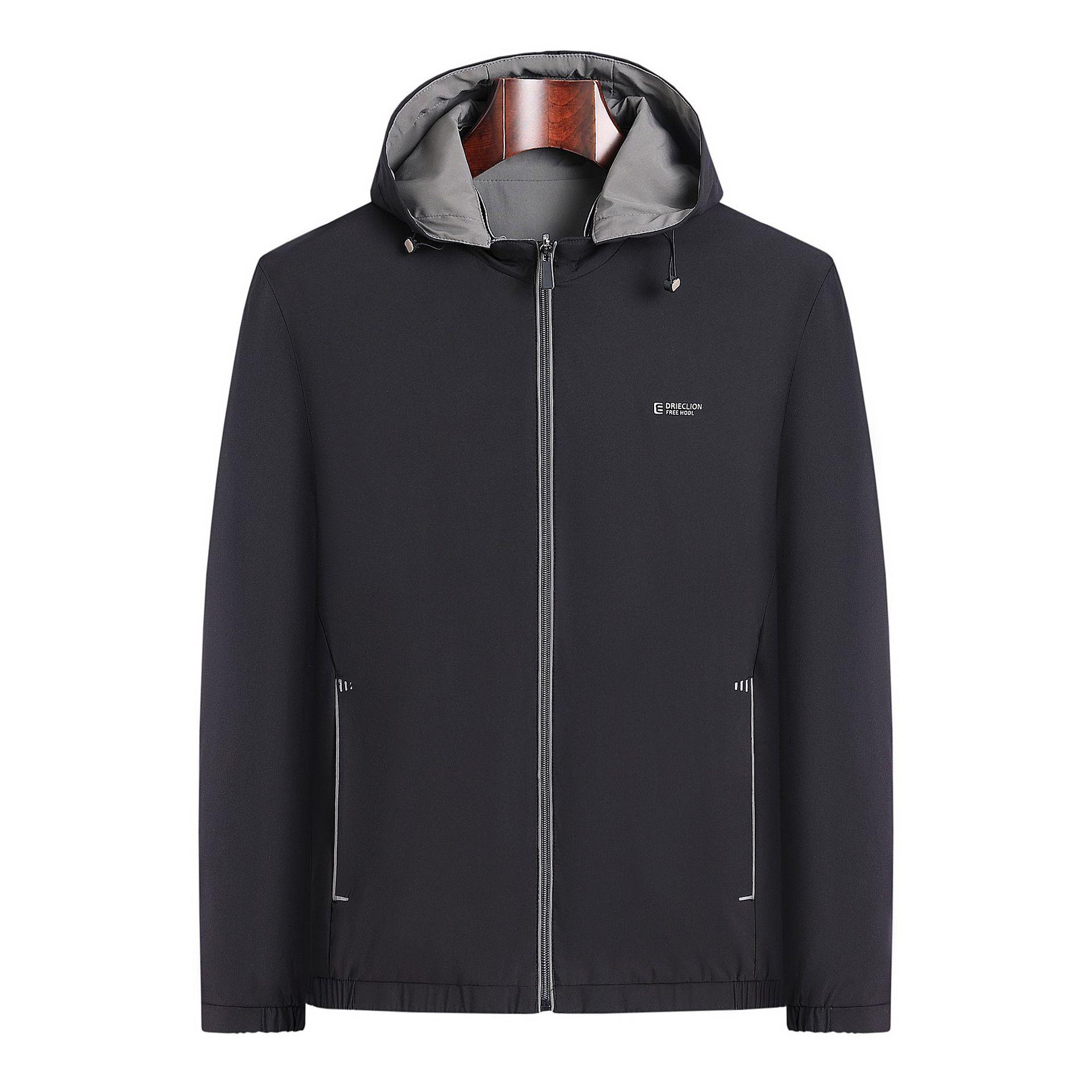 Reversible casual jacket for men, business jacket, new spring, autumn, winter hooded cardigan, windbreaker