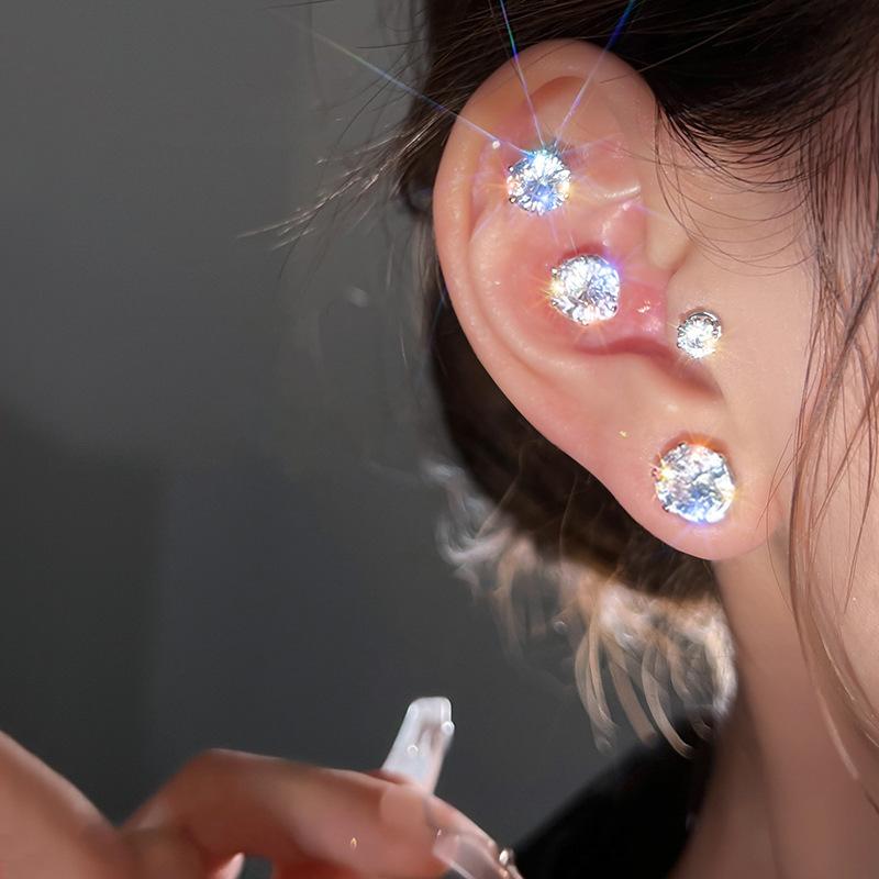 Minimalist Non-Pierced Magnetic Ear Clips, Ear Cuffs, Ear Studs, Ear Bone Clips, Earrings, Jewelry with a High-End Feel and Elegant Zircon