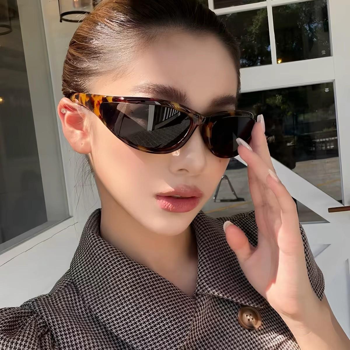 Getai 17006 Leopard Print Sunglasses for Women, Y2K Millennial Style Headband Sunglasses, Tortoiseshell, UV Protection, for Cycling and Outdoor Activities