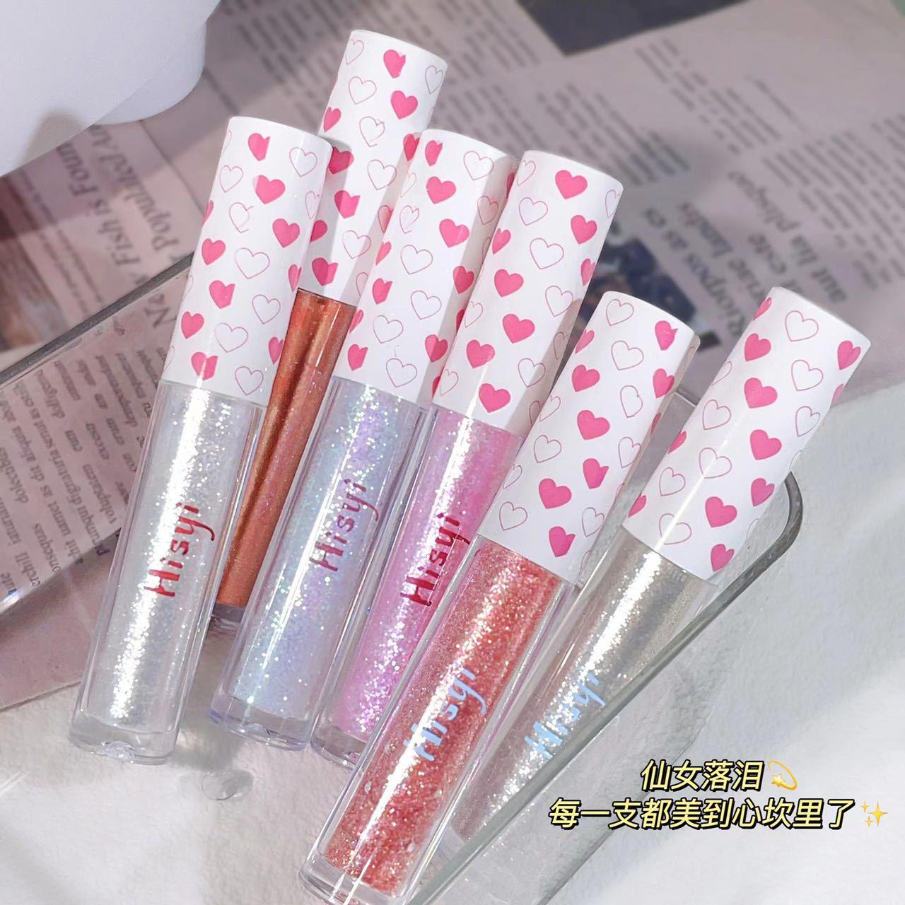 HISYI Shining Stars Liquid Eye Shadow A Drop of Tears Fine Shining Tablets High-gloss Silkworm Pearlescent Brightening Eye Shadow for Women