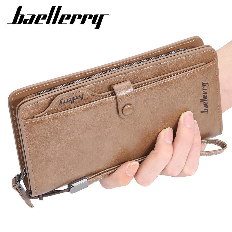 Baellerry New Men's Wallet Retro Multi-Card Slot Wallet Cross-Border Multi-Functional High-End Clutch Bag for Men