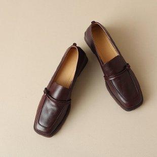 2026 Spring British Style Loafers for Women, Chunky Heel, Soft Sole, Slip-On Leather Shoes, Mid-Heel Single Shoes, Retro Style