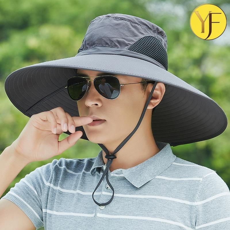 Hat Men's New Summer Outdoor Fishing and Mountaineering Breathable Sunshade Large Brim Fisherman Hat Sun Protection Sun Hat