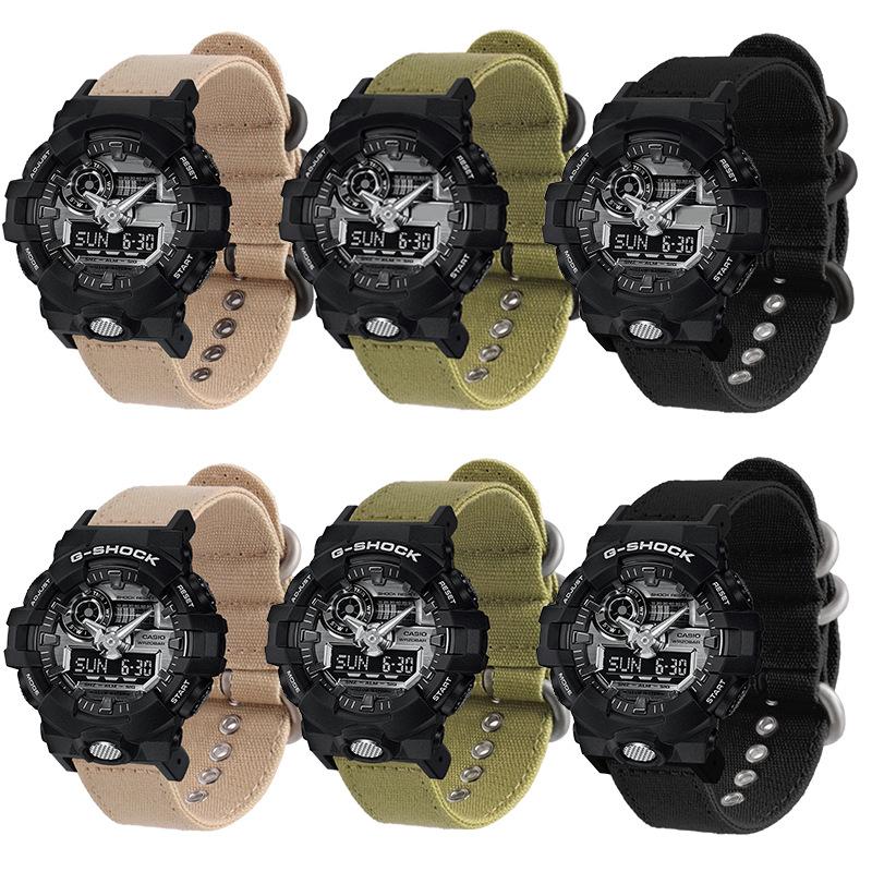 61S Suitable for Casio G-Shock Series Pure Cotton Canvas Nylon Watch Strap Ga-110/Dw56005700