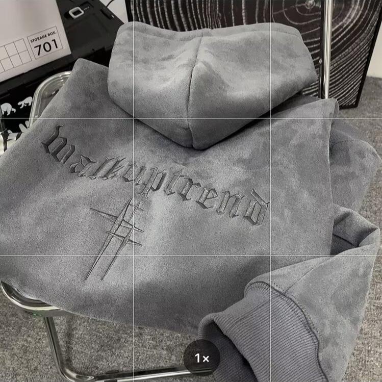 Heavyweight Suede Sweatshirt for Men, Autumn and Winter Trendy Brand, Stylish American Oversize Loose Thick Hooded Jacket