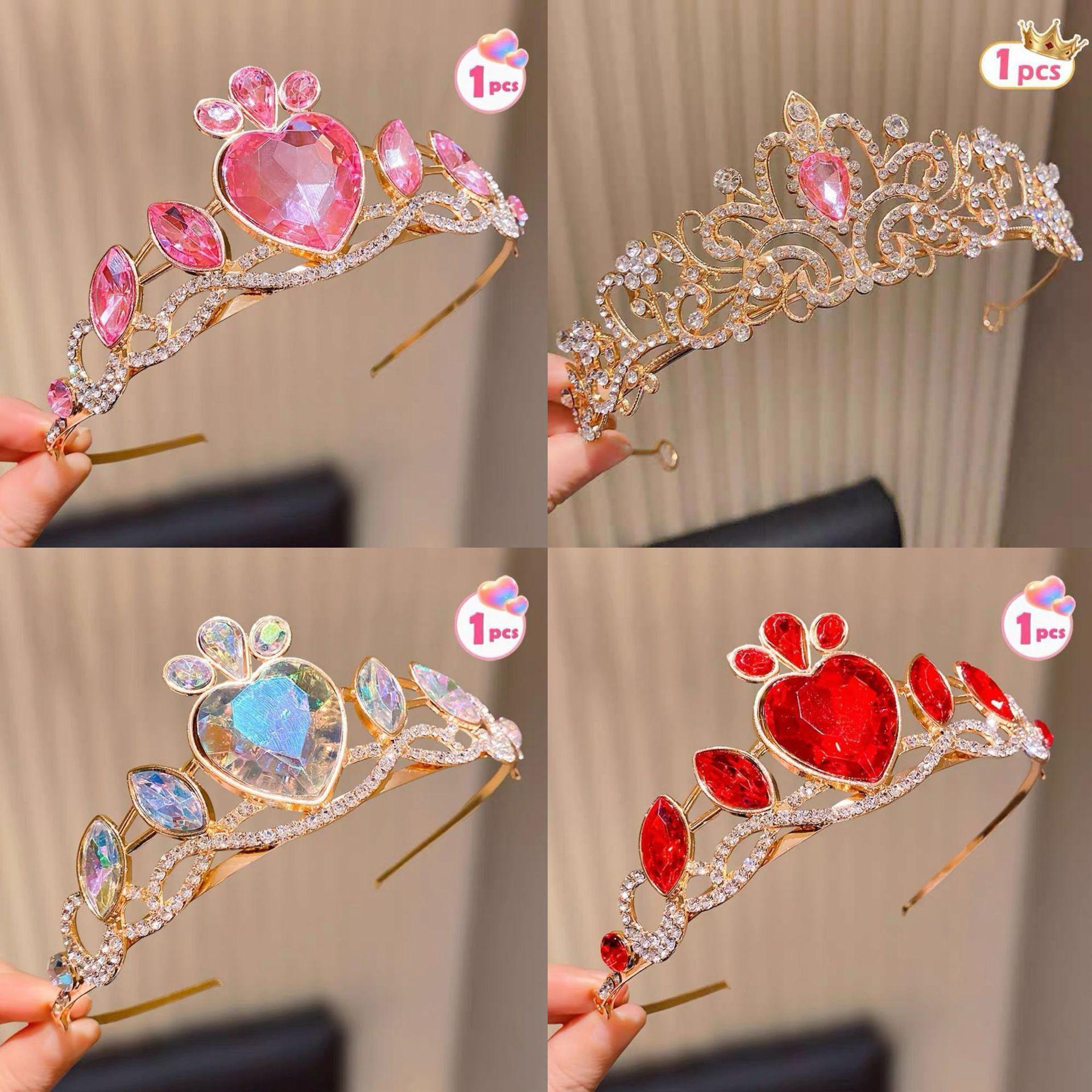 Birthday Crown Headwear for Girls, High-End Princess Crown, Hair Clips, Hairbands for Children, Little Girls' Headbands, Bridal Hair Accessories