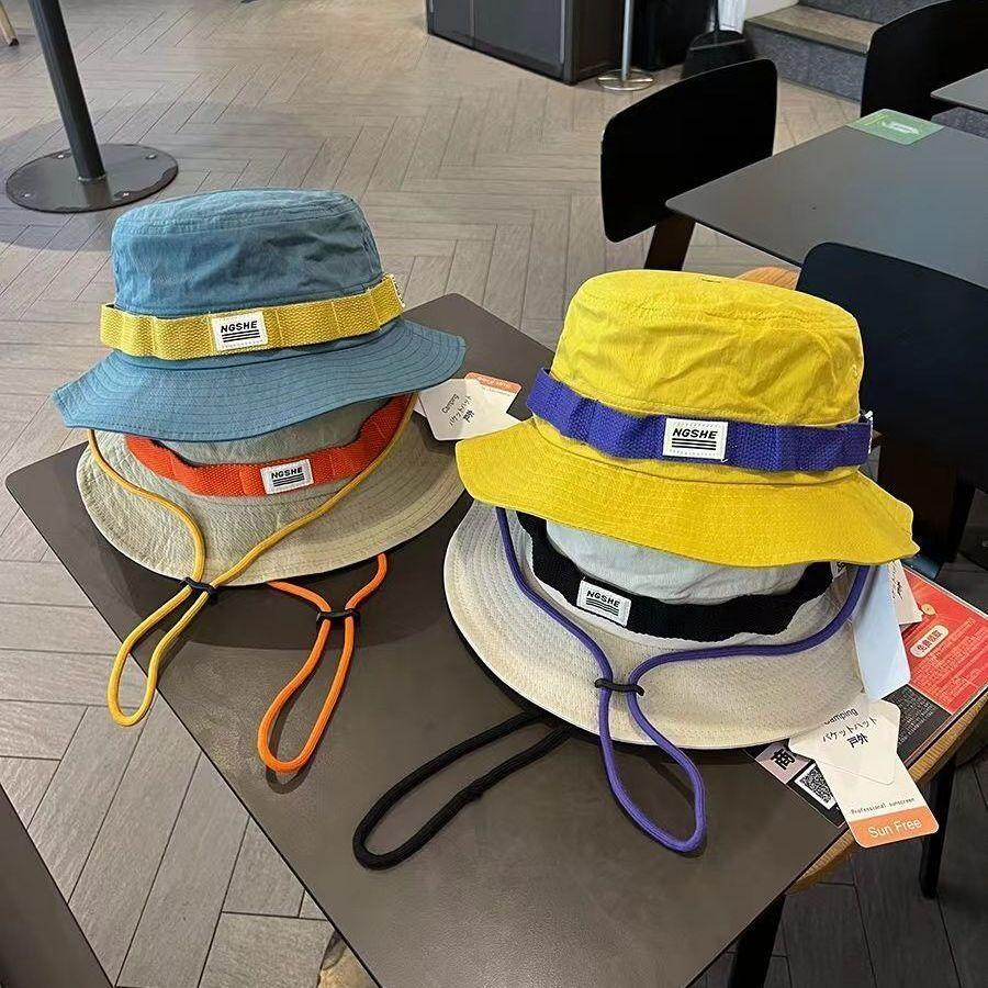 Japanese-Style Workwear Color-Blocking Quick-Dry Bucket Hat for Women, Spring and Summer Outdoor Hiking Fishing Sun Hat for Men