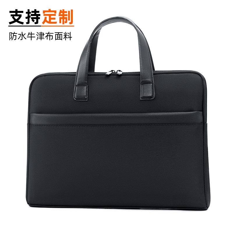 In-Stock Business Briefcase with Printed Logo, Corporate Conference Bag, Document Bag, Portable Oxford Cloth Briefcase, Custom Logo