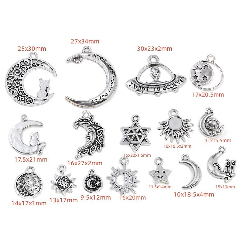 DIY Retro Alloy Accessories Sun Moon Spaceship Pendant Handicraft Accessories