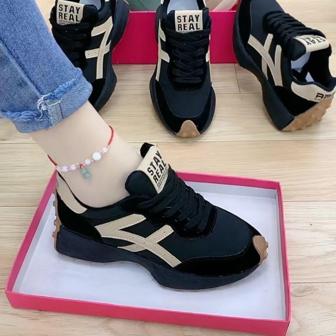 Cross-Border Plus-Size Women's Sneakers 2026 Spring and Autumn New Casual Thick-Soled Slim Waist Waffle Dad Shoes for Women