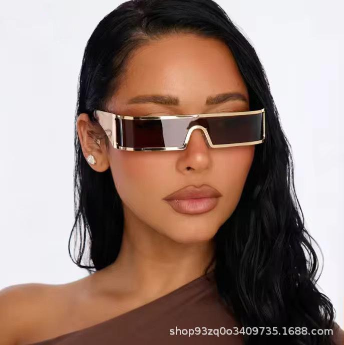 Technological Style Glasses, Large Frame Outdoor Glasses, Cross-Border European and American Metal Sunglasses, Uv Protection, European and American Style, Foreign Trade Wholesale