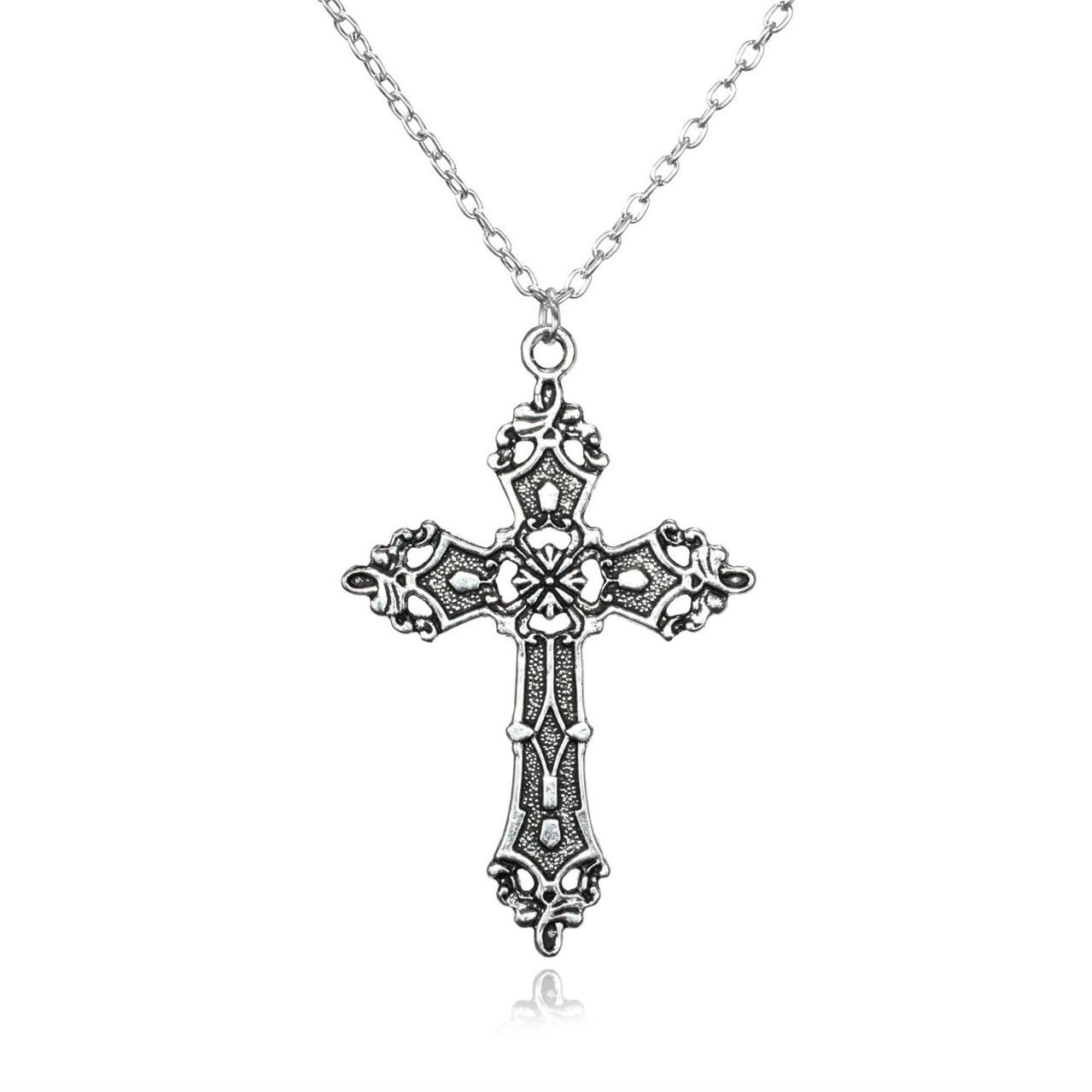 European and American Baroque Cross Vintage Bohemian 1980 Madonna Pendant Gothic Necklace