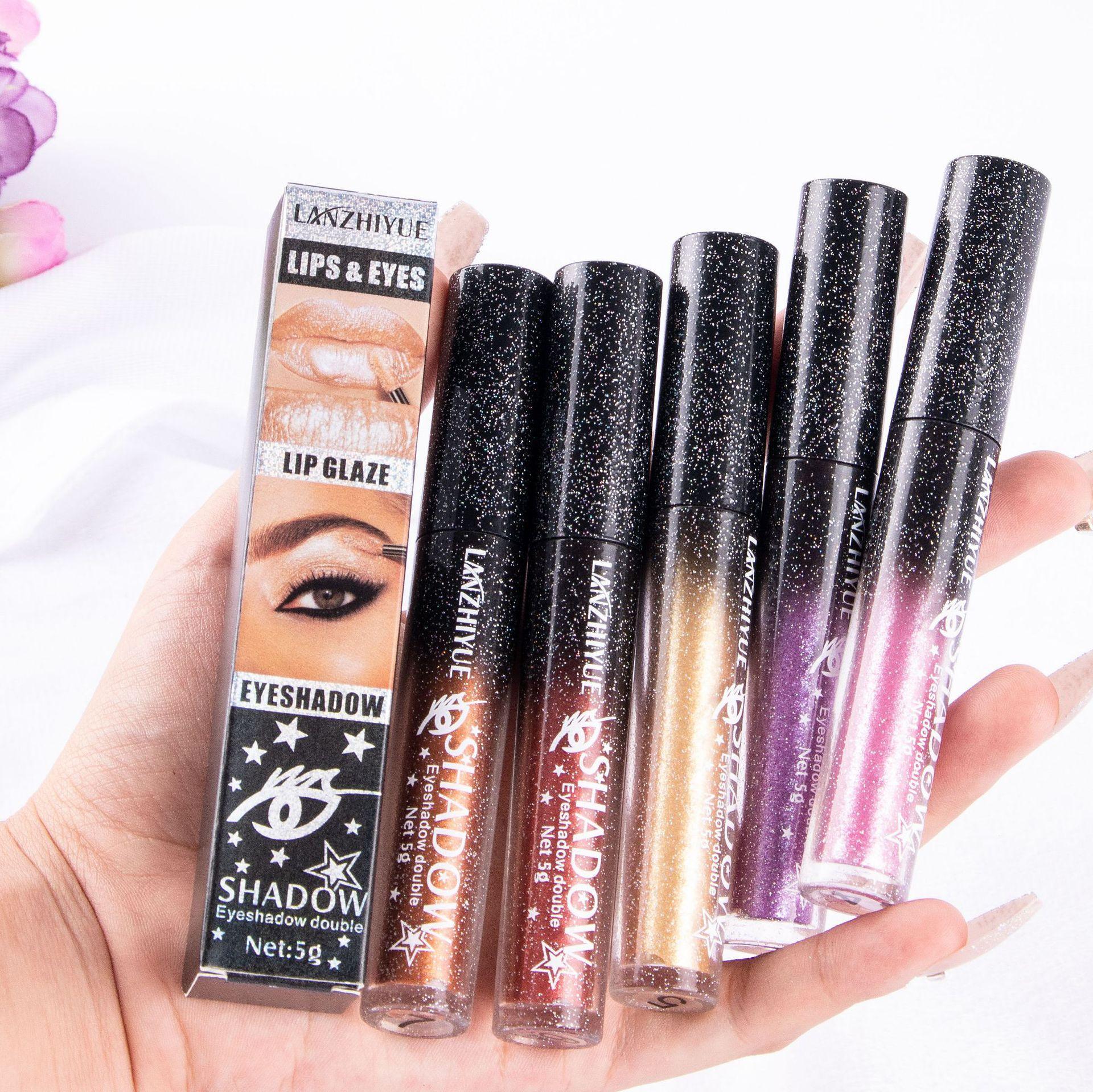 Cross-Border Hot Product Lanzhiyue Ten-Color Diamond Liquid Eyeshadow Psychedelic Pearlescent Shiny Tear Makeup Eyeshadow Liquid