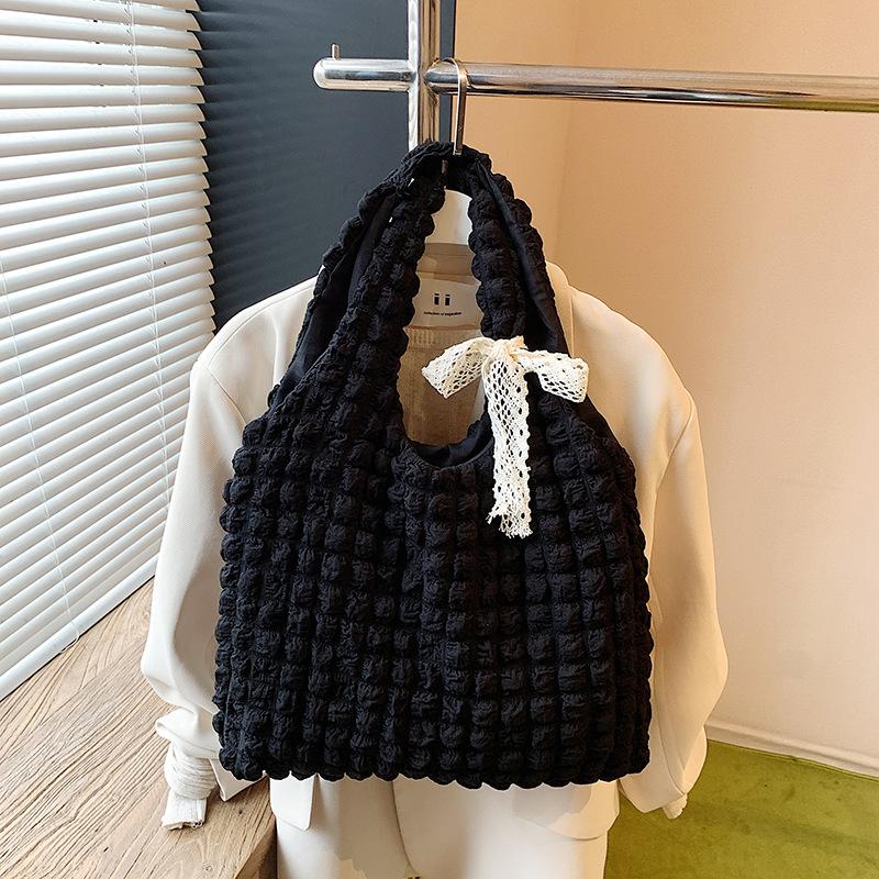 New Women's Bag Puff Bag Cloud Bag Fashionable Bubble Tote Bag Casual Canvas Bag Simple Fashion Shoulder Bag