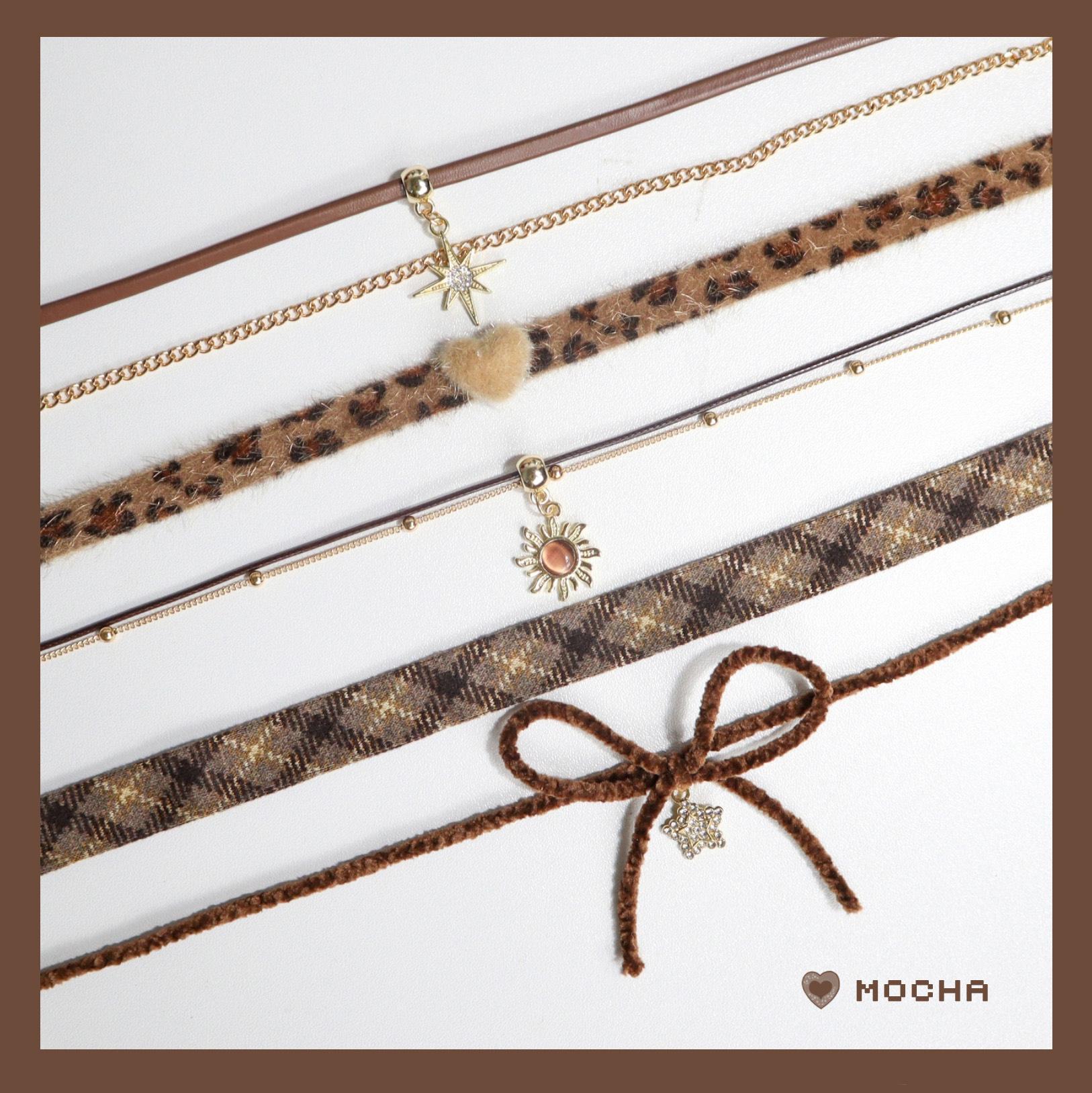 Barn Style Necklace Brown Mocha Pendant Color Contrast Velvet Neck Strap Neck Chain Collar Choker Chain Necklace Women