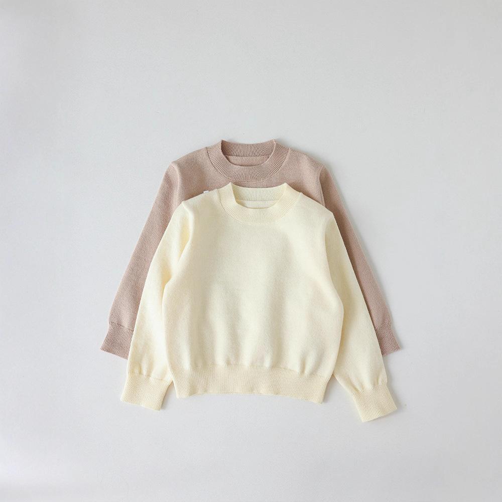 2026 Winter Children's Round Neck Sweater for Boys and Girls, Thickened Pullover, Comfortable Knitted Base Shirt
