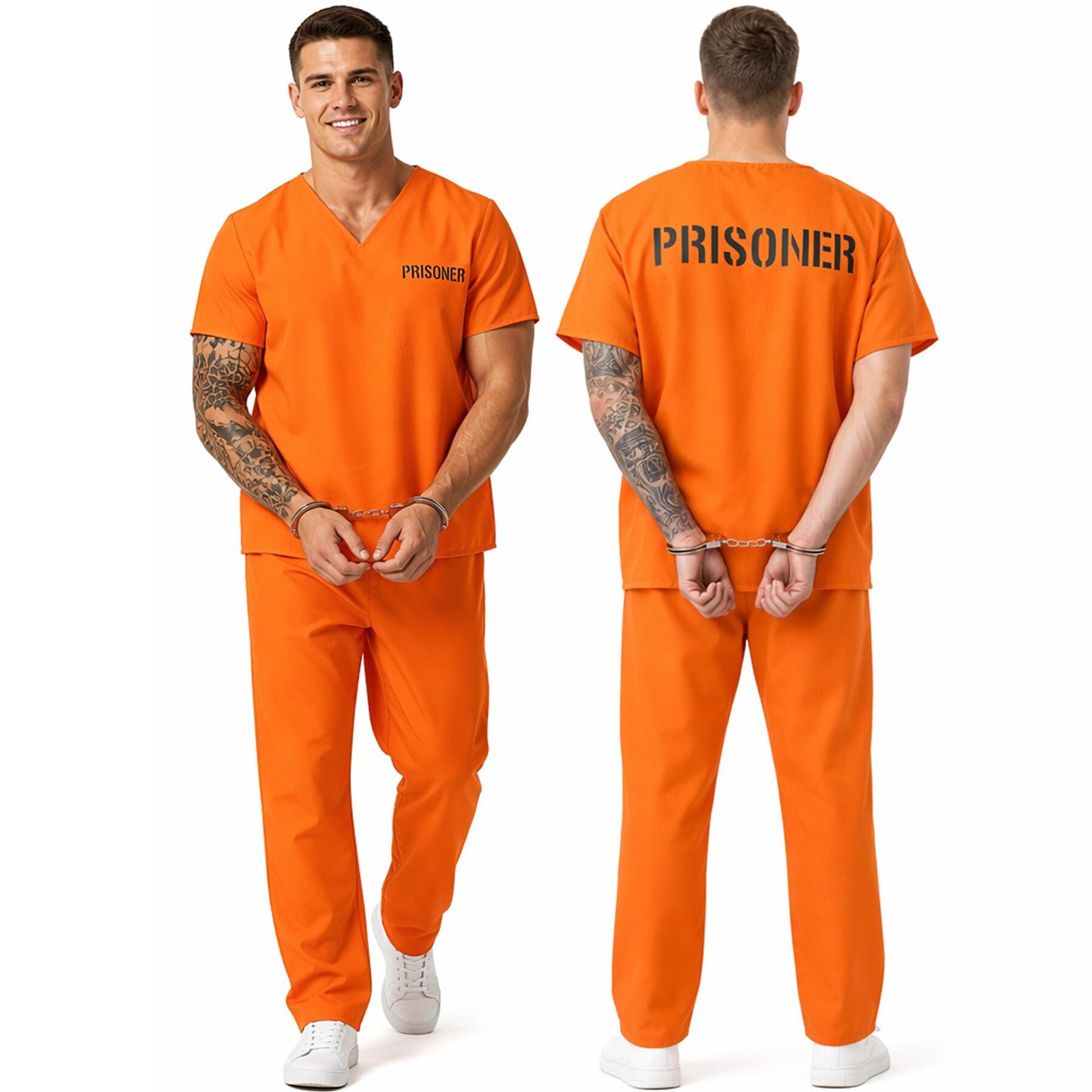 Cross-border orange prisoner role-playing costume set, Halloween cosplay prison uniform, adult performance outfit