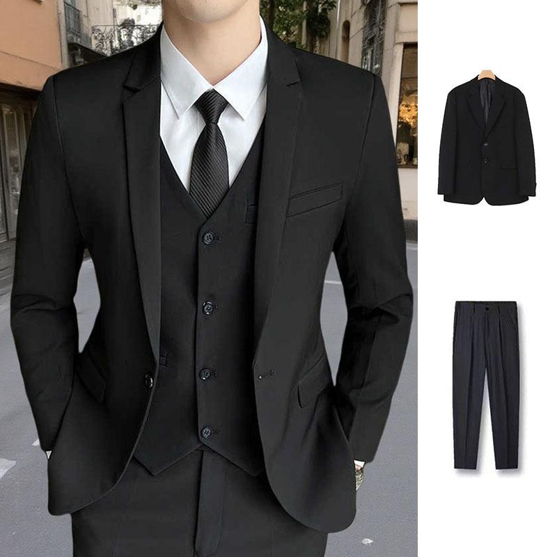 Men's Professional Suits, Men's Suits, Korean Style Slim-Fitting Two-Piece Suits, Four-Season Suits, Groomsmen Suits, Suit Jackets for Work