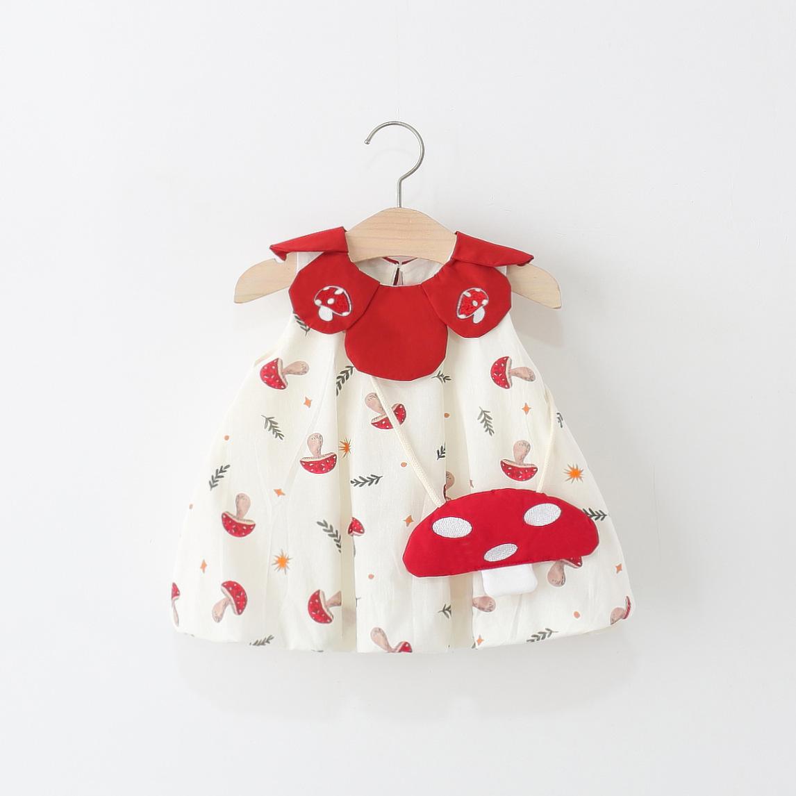 Children's Clothing Girls Sleeveless Dress Summer Baby Girl Petal Collar Mushroom Bud Princess Skirt Fashionable