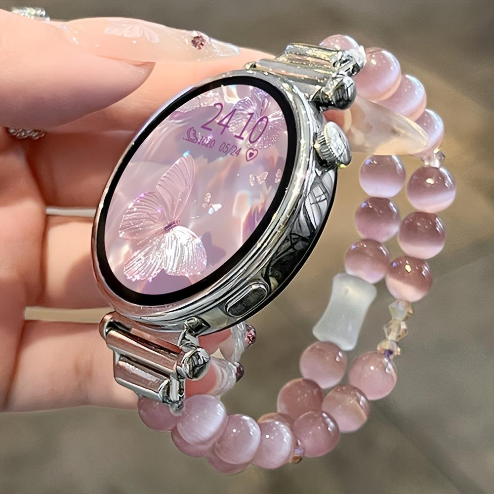 Cat's Eye Stone Beaded Smart Watch Band Suitable for Apple 38-49mm All Series S11-1 Generation Ultra3-1&Se3-1